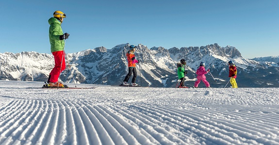 Family skiing